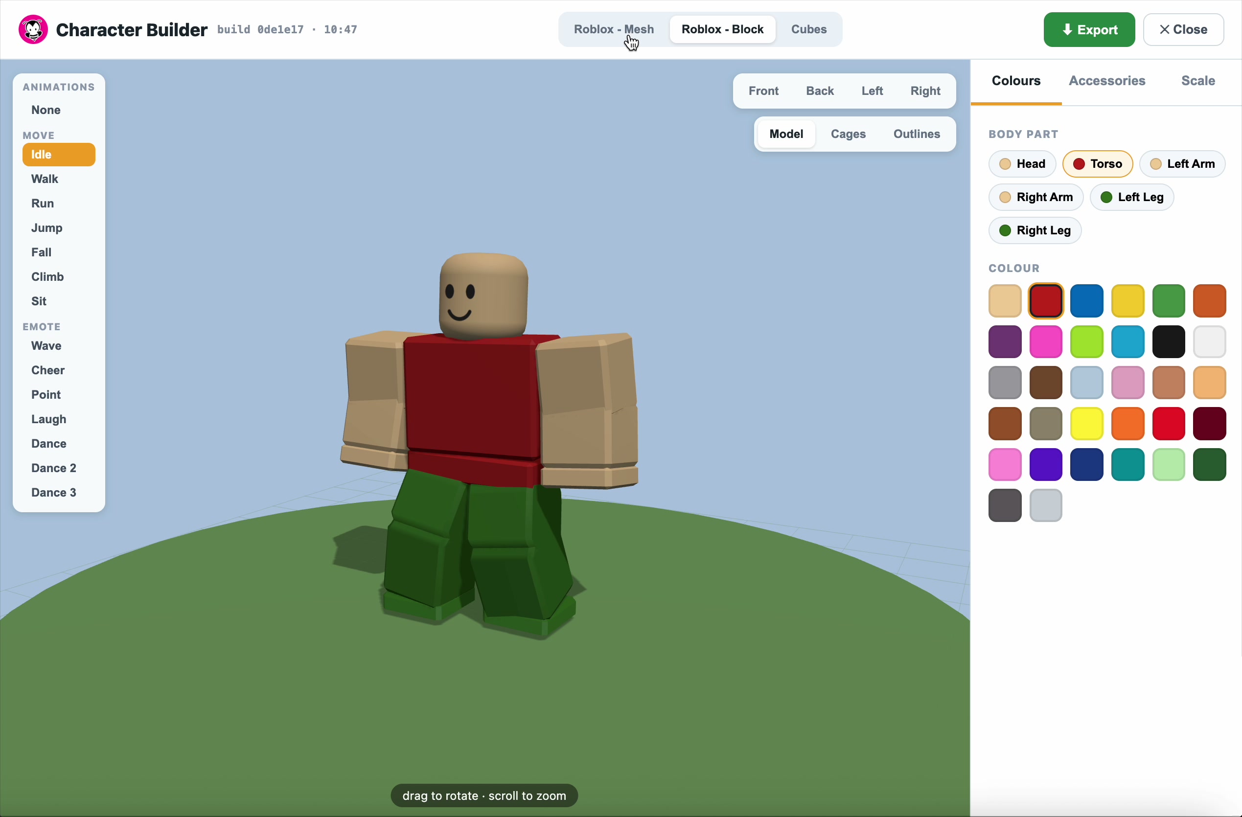 Switch your model and recolour the parts