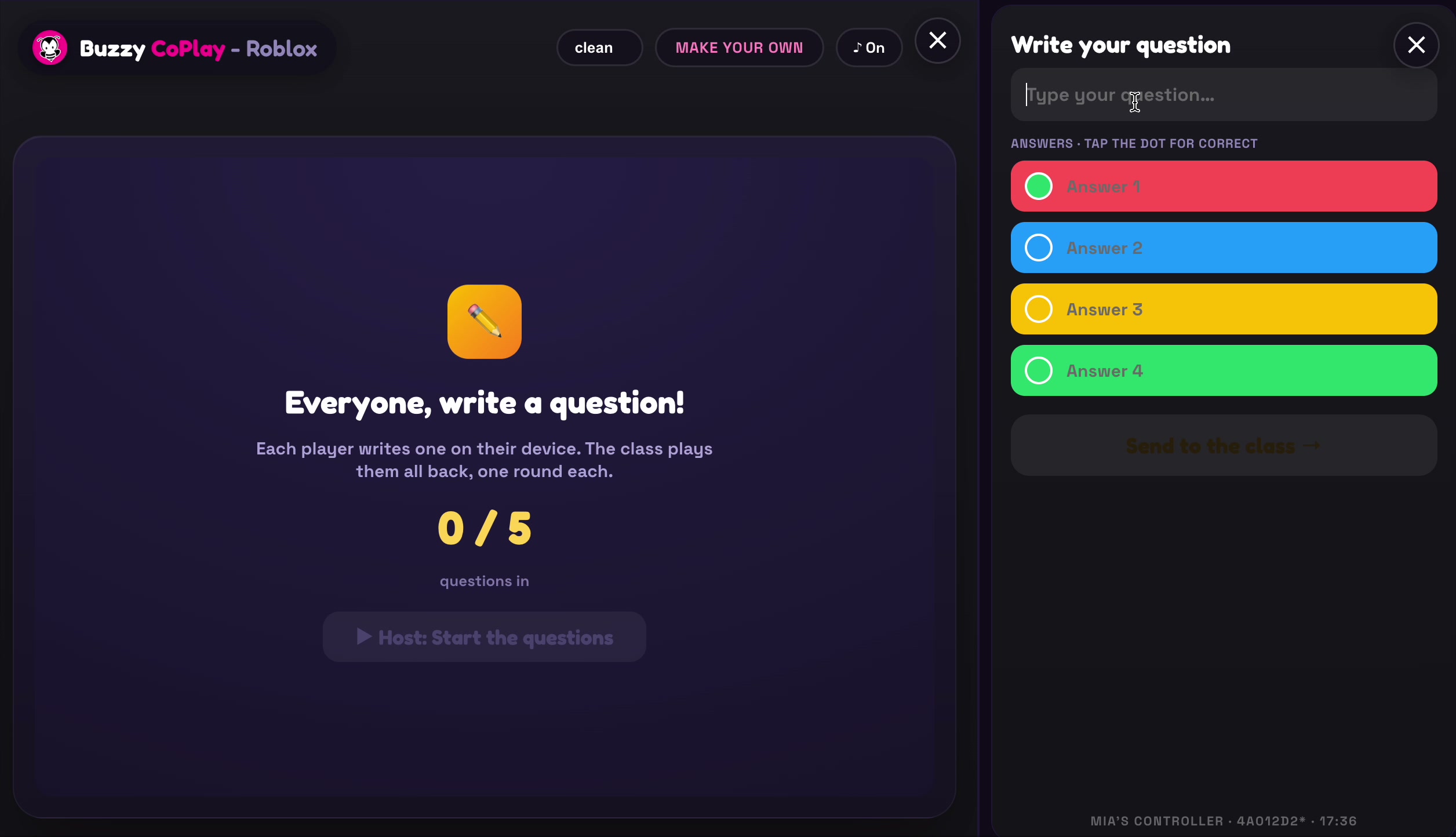 Writing your question on your device