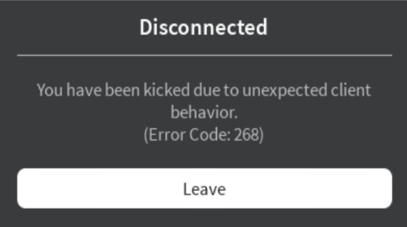 Roblox Error Message 268